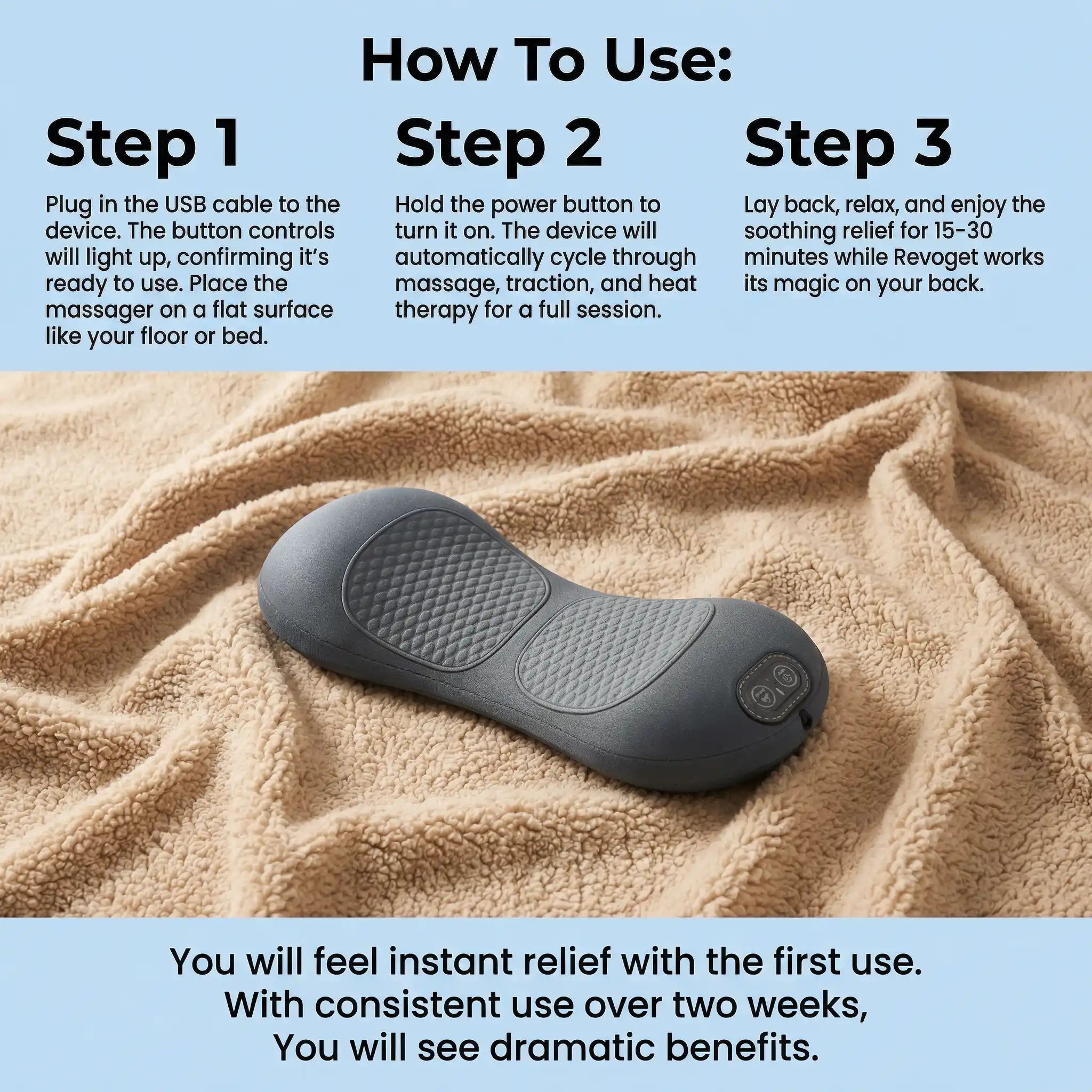 Aurenza Shop Triple Action Massager with ergonomic handle and multiple massage heads for relaxing muscle relief.