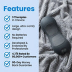 Aurenza Shop Triple Action Massager showing a handheld device with multiple massage heads and control buttons for relaxation.
