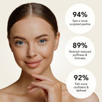 Reusable V-Lift Pro chin strap by Aurenza Shop for sculpted, toned jawline, shown worn on the chin in a close-up image.