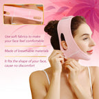 Aurenza V-Sculpt Cheek Lift and Slimming Strap shown on a model's face for contouring and facial slimming.