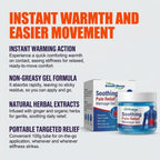 Warming herbal massage gel with ginger and herbal extracts from Aurenza Shop, showing the gel in a transparent tube.
