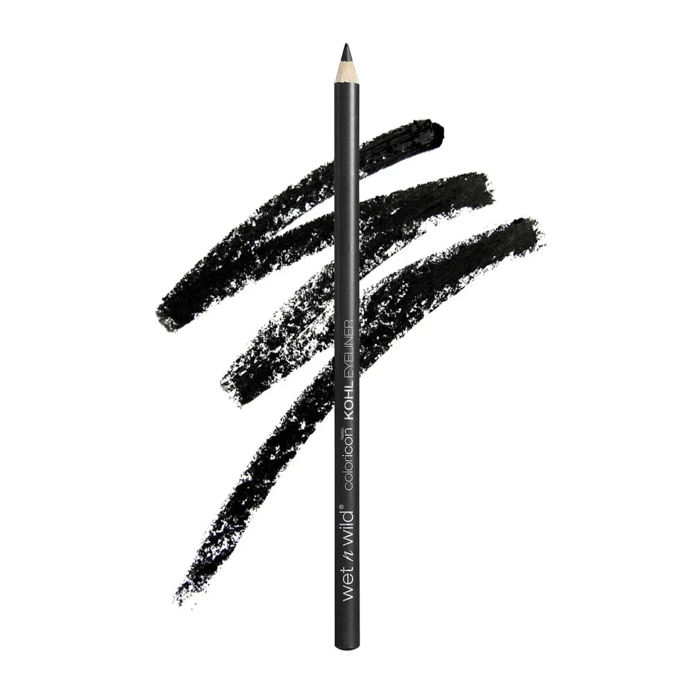 Wet n Wild Color Icon Kohl Eyeliner in Baby's Got Black, a black pencil eyeliner with a smooth application and vibrant color.