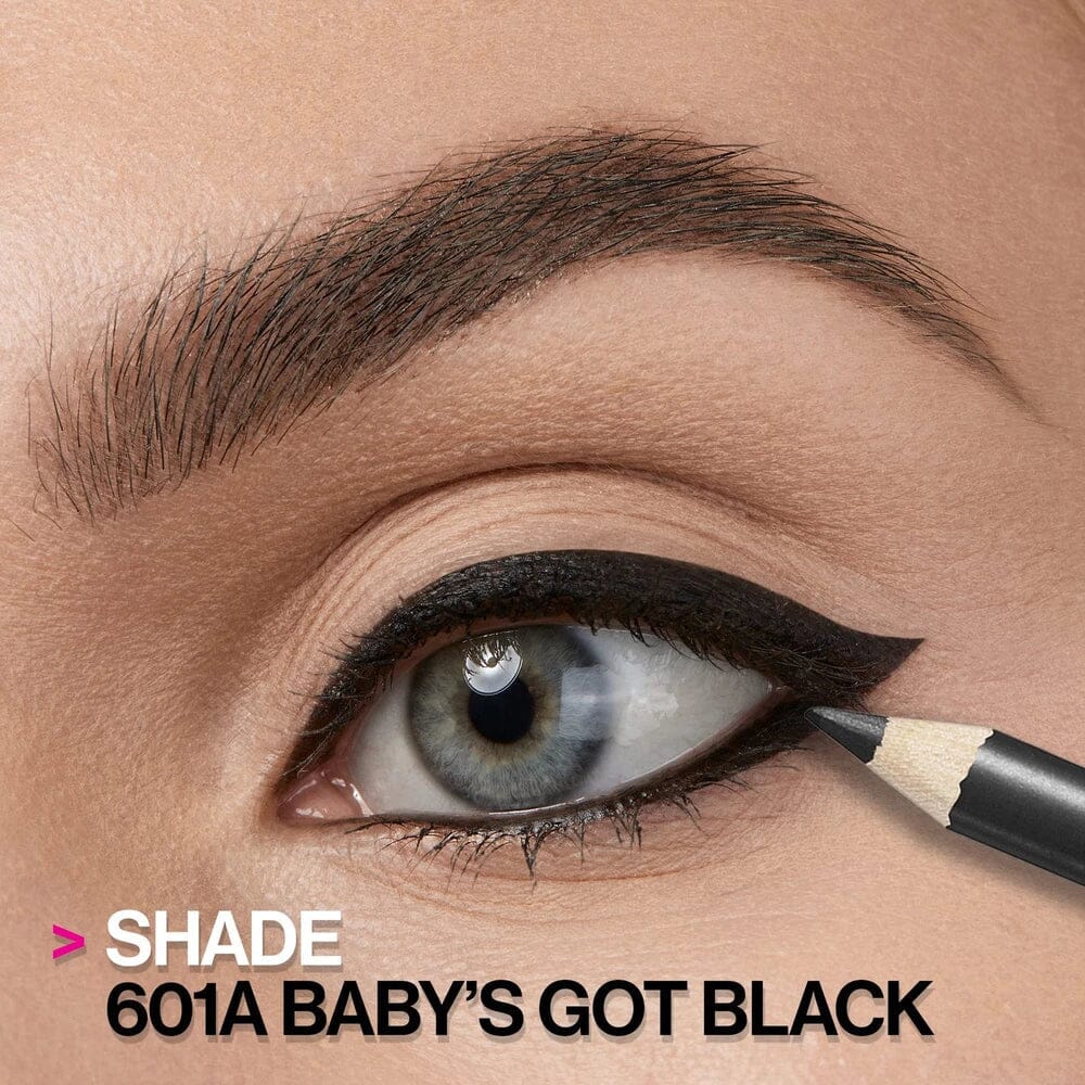 Wet n Wild Color Icon Kohl Eyeliner in Baby's Got Black, black pencil eyeliner displayed on a neutral background.