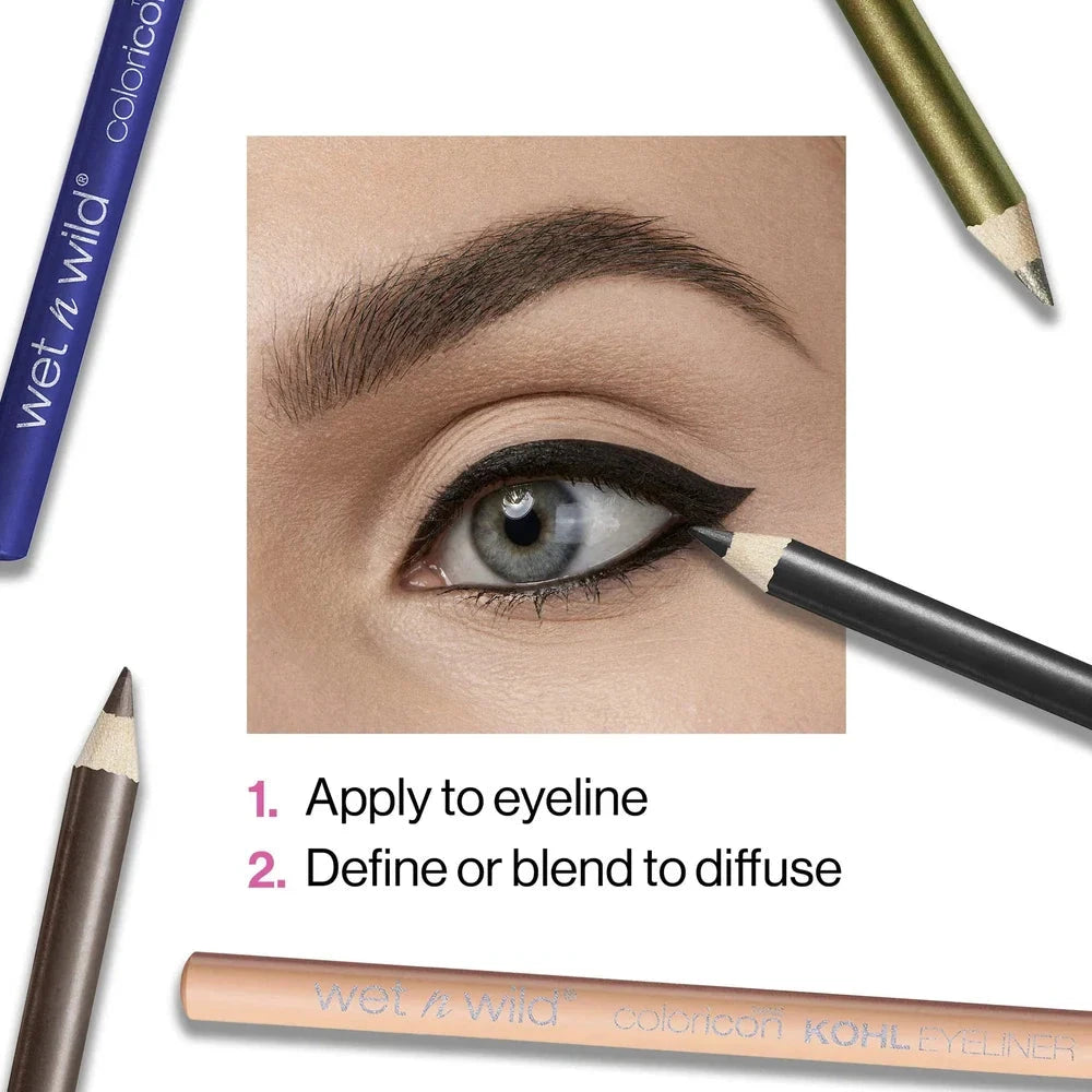 Wet n Wild Color Icon Kohl Eyeliner in Baby's Got Black, black pencil eyeliner from Aurenza Shop.