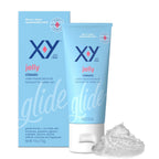 Aurenza Shop X-Y Jelly personal lubricant bottle with clear liquid, designed for smooth, wet, and comfortable intimate use.