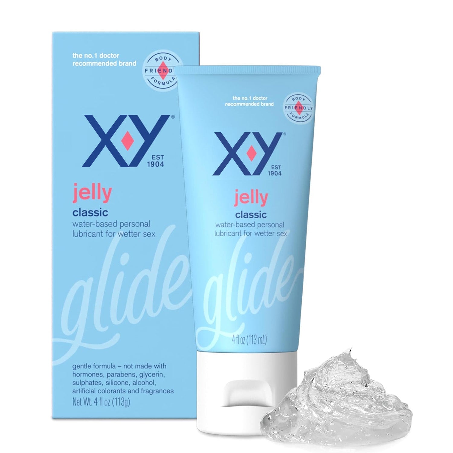 Aurenza Shop X-Y Jelly personal lubricant bottle with clear liquid, designed for smooth, wet, and comfortable intimate use.