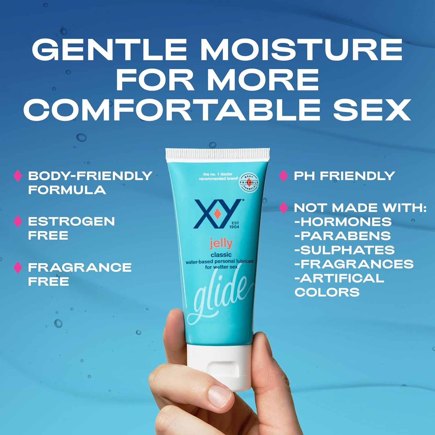 Aurenza Shop X-Y Jelly personal lubricant bottle with clear branding, designed for smooth, wet, and comfortable intimate use.