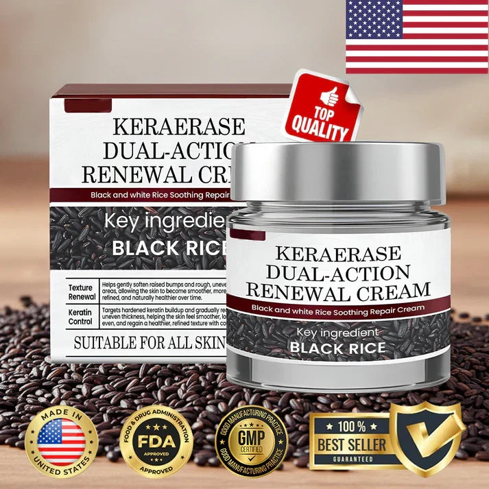Two jars of Aurenza Shop KeraErase Dual-Action Renewal Cream with labels visible, showcasing the skincare product.