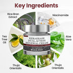 Two jars of Aurenza Shop KeraErase Dual-Action Renewal Cream with a smooth cream texture and clean packaging.