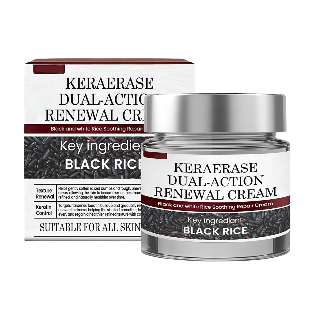 Aurenza Shop KeraErase Dual-Action Renewal Cream in a sleek jar, showcasing the skincare product with a clean, modern design.