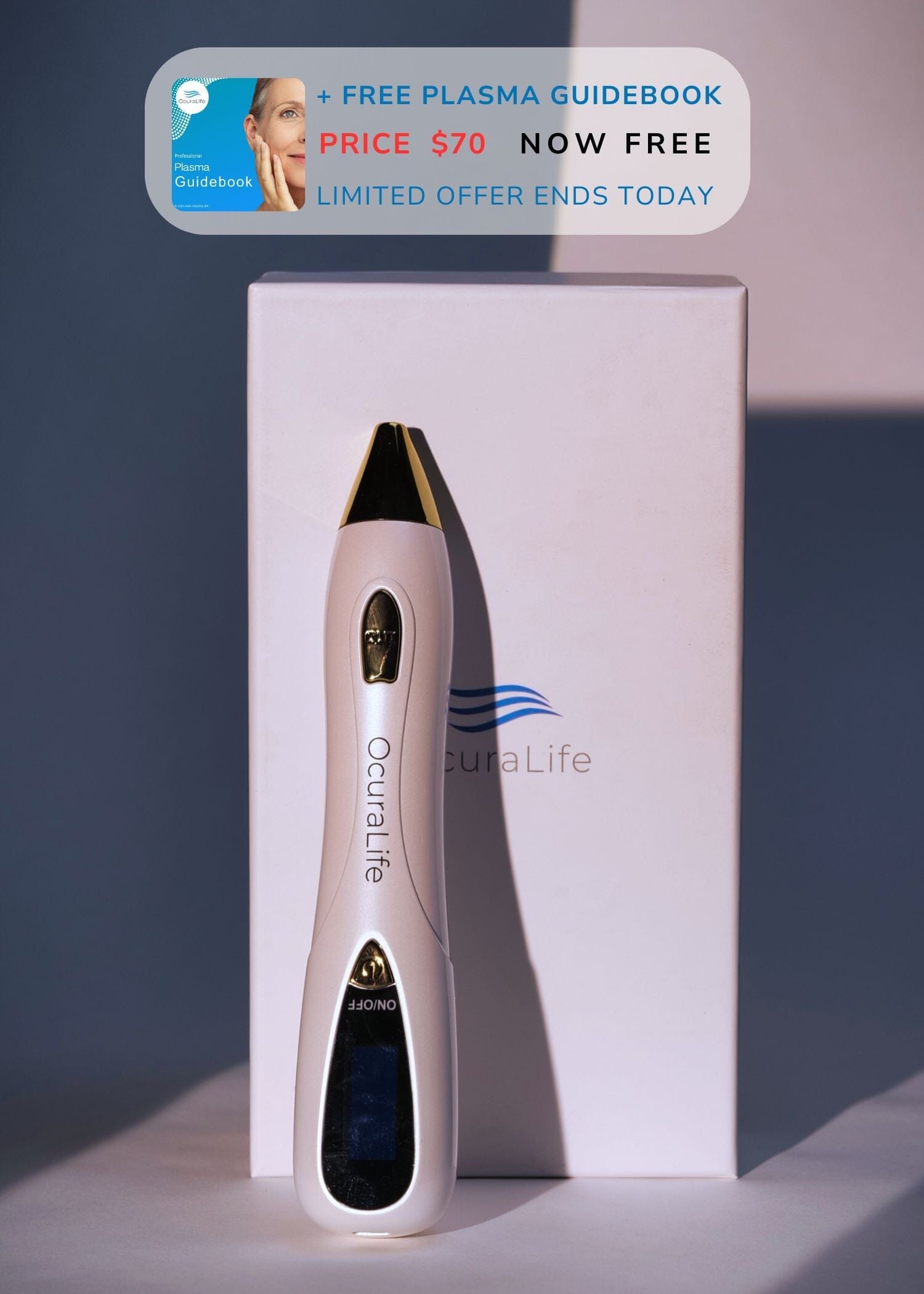 Aurenza Shop gold 6-in-1 skin imperfection removal pen with multiple attachments for facial blemish treatment.