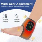 Aurenza Shop gray electric foot heat massager with hot compress, vibration, breathable material for foot and ankle joint relief.
