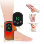 Aurenza Shop gray electric foot heat massager with hot compress, vibration therapy, breathable material, for foot and ankle joint relief.