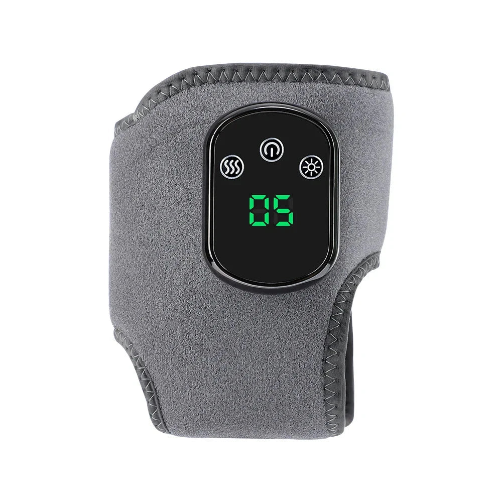 Aurenza Shop gray electric foot heat massager with hot compress, vibration therapy, breathable material for foot and ankle relief.