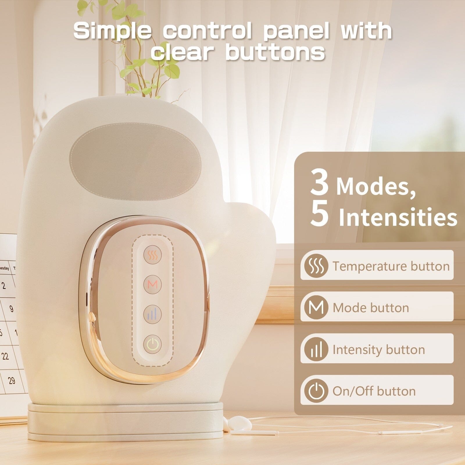 Gray Aurenza Shop cordless hand massager with airbag compression for finger, wrist, and carpal tunnel relief.