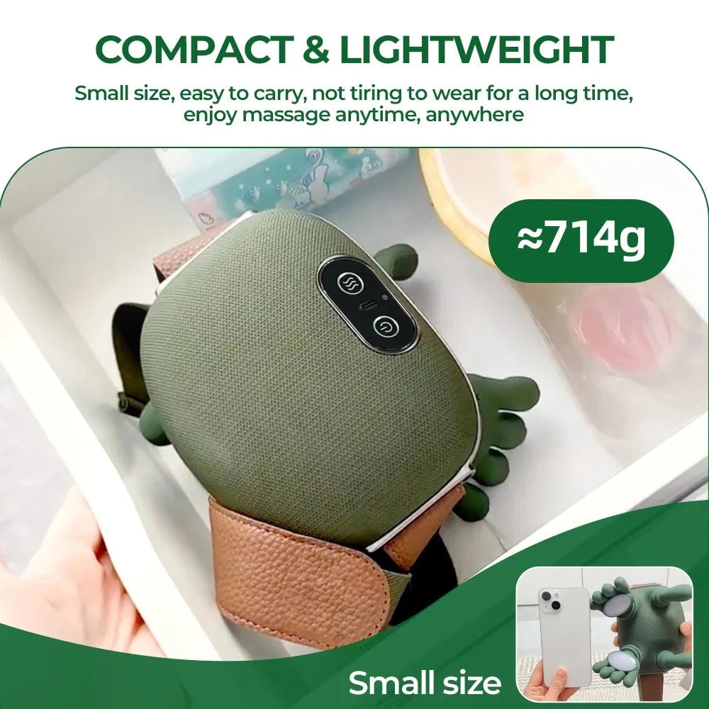 Aurenza Shop wireless neck and shoulder massager with deep kneading, featuring a green ergonomic design for muscle relief.