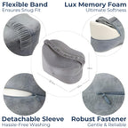 Gray Align & Ease Leg Pillow by Aurenza Shop, designed for comfortable leg support and proper alignment during rest.