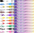 Aurenza Shop 12-color nail art pens set for detailed nail designs in a sleek, colorful display for beauty and nail art enthusiasts.