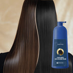 Aurenza Shop plant-based hair coloring cream in natural black, tube with black lid, showcasing healthy, vibrant hair color.