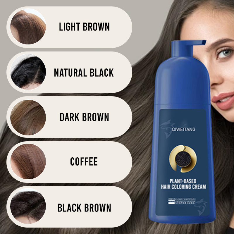 Aurenza Shop plant-based hair coloring cream in natural black, showcasing the creamy texture and packaging for healthy hair.