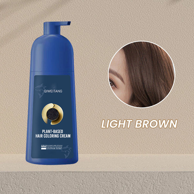 Aurenza Shop plant-based hair coloring cream in natural black, shown in a sleek container for healthy, eco-friendly hair dyeing.