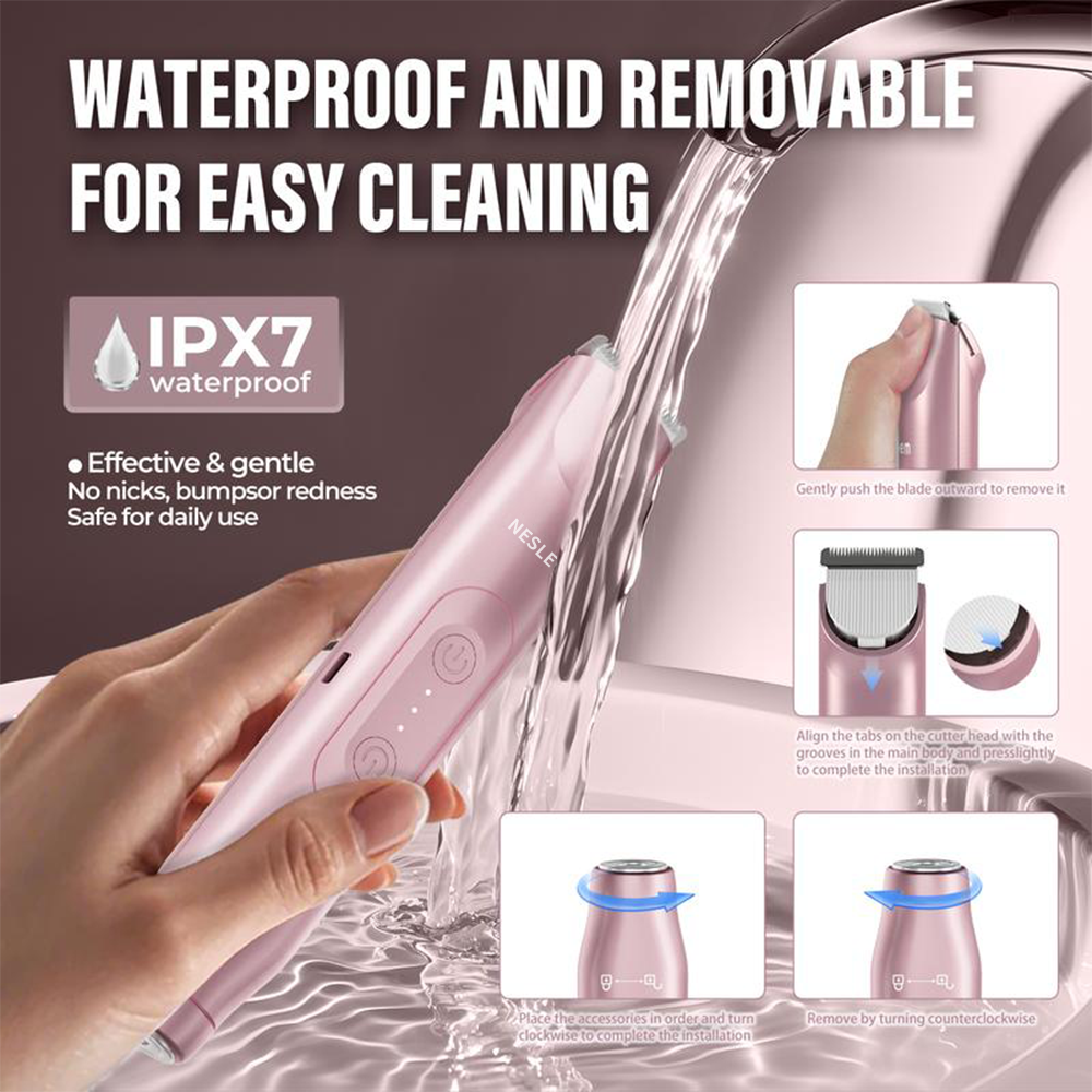 Pink Kahuna SilkTrim IPX7 Epilator from Aurenza Shop, a sleek handheld device for hair removal and skin smoothing.