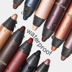 Aurenza Shadow Liner 2-in-1 Eyeliner and Eyeshadow sticks in black and brown, showcasing sleek packaging and product details.