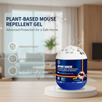 Aurenza Shop plant-based indoor mouse repellent gel in a container, designed for houseware and kitchen use.