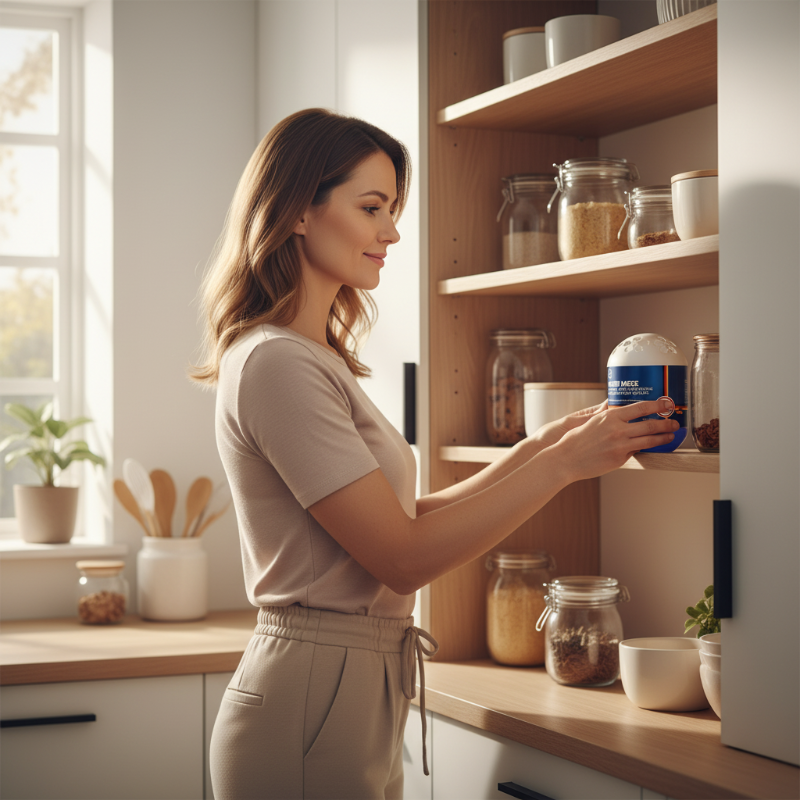 Aurenza Shop plant-based indoor mouse repellent gel in a container, designed to keep mice away from kitchen and home areas.