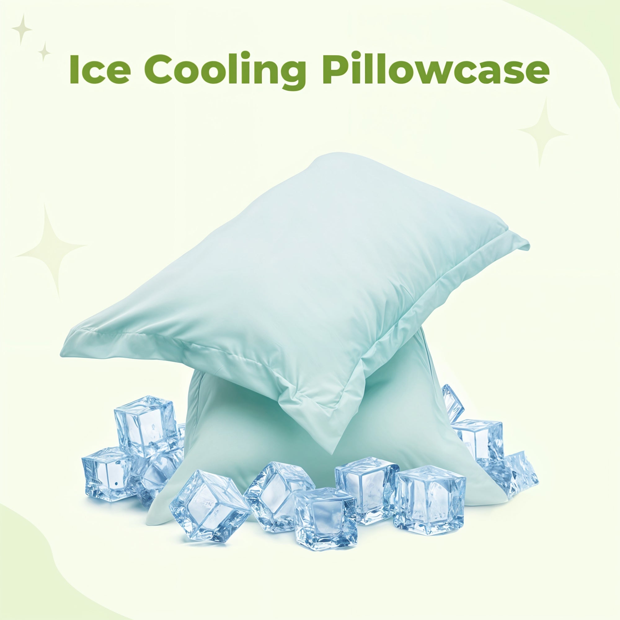 Pink ice cooling pillowcase by Aurenza Shop, skin-friendly and machine washable, shown on a pillow with a soft, smooth fabric surface.