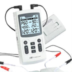 Aurenza 4-in-1 electric muscle stimulator device with control panel and electrode pads for physiotherapy and pain relief.