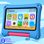 Sky blue TinyBuddy Pro 2 kids educational tablet by Aurenza Shop with colorful screen display and child-friendly design.