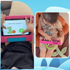 Sky blue TinyBuddy Pro 2 kids educational tablet from Aurenza Shop with colorful screen and child-friendly design.