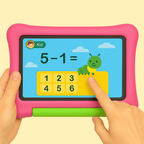 Sky blue TinyBuddy Pro 2 kids educational tablet by Aurenza Shop, featuring a screen with colorful educational icons.