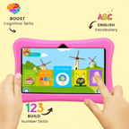 Sky blue TinyBuddy Pro 3 kids educational tablet by Aurenza Shop with colorful screen and child-friendly design.