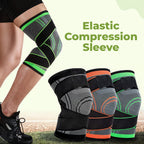 Aurenza Shop black and green compression knee support brace for men and women, ideal for running, walking, and sports activities.