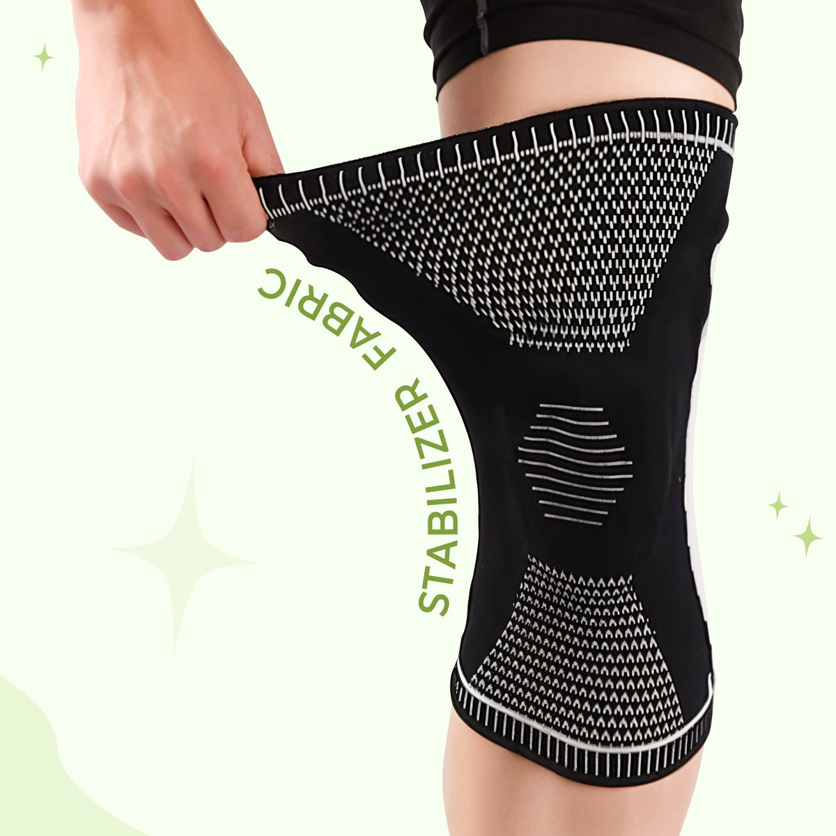 Grey Aurenza Shop compression knee sleeve providing all-day knee pain support and maximum comfort for active wear.
