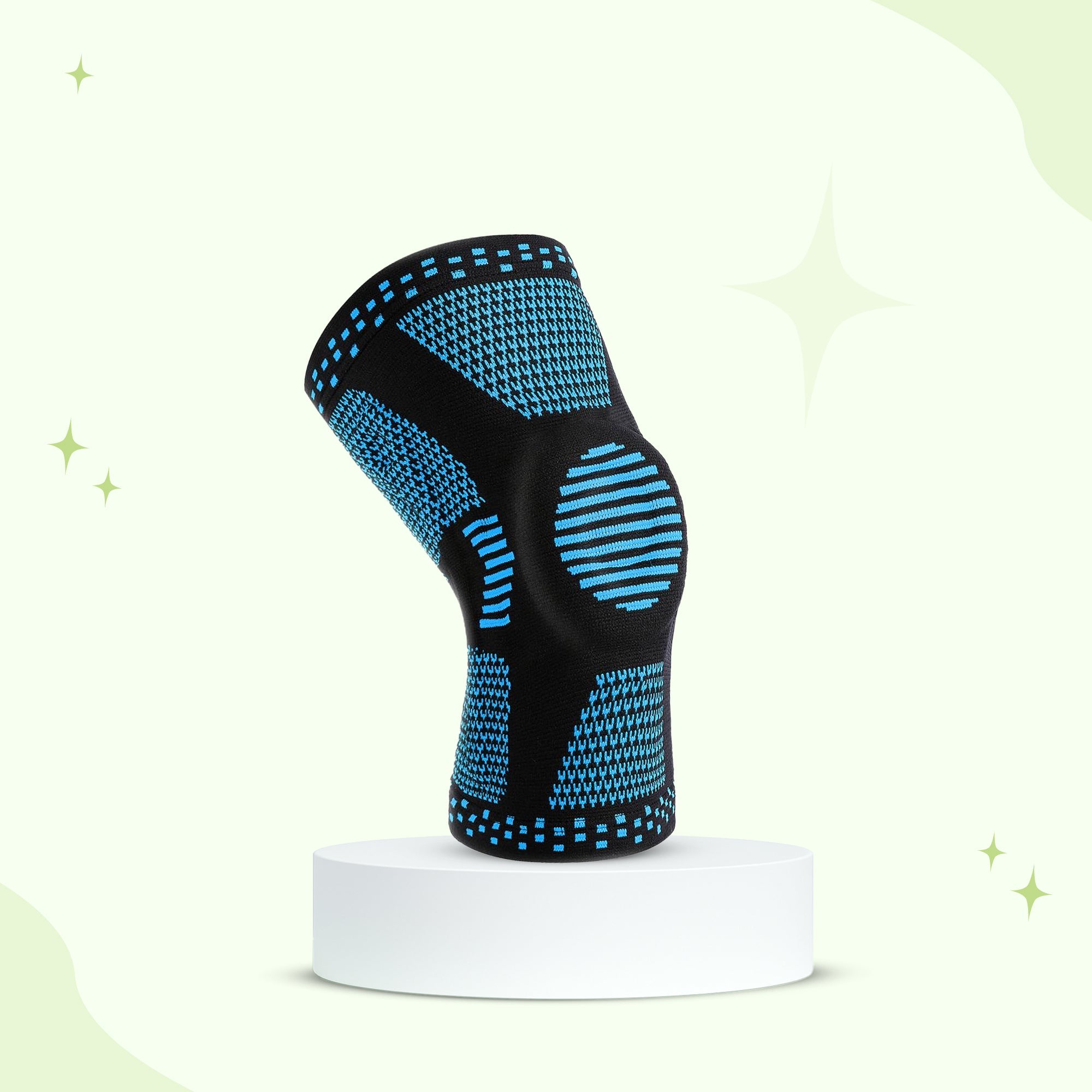 Aurenza Shop grey compression knee sleeve providing all-day knee support and maximum comfort for knee pain relief.