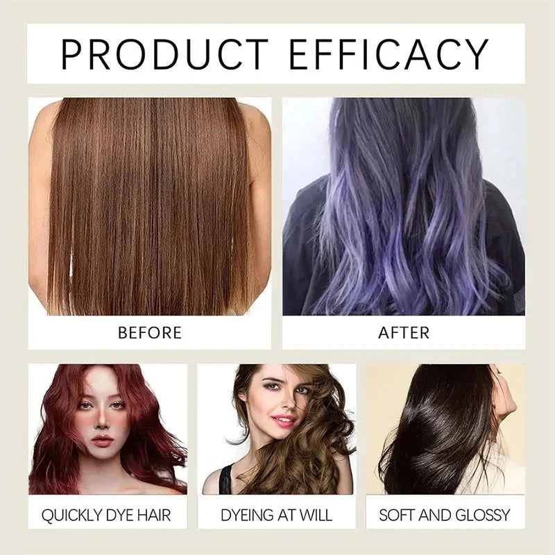 Aurenza Shop 5 colors hair dye shampoo for men and women, moisturizing and repairing black hair with a cream formula.