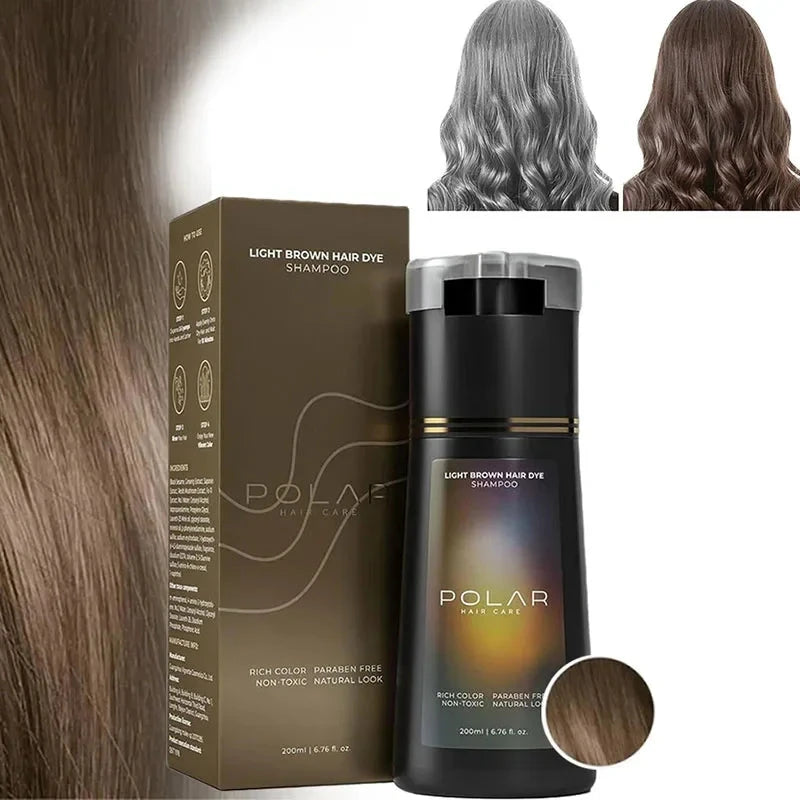 Aurenza Shop light brown 5-color hair dye shampoo for men and women, moisturizing and repairing black hair color cream.