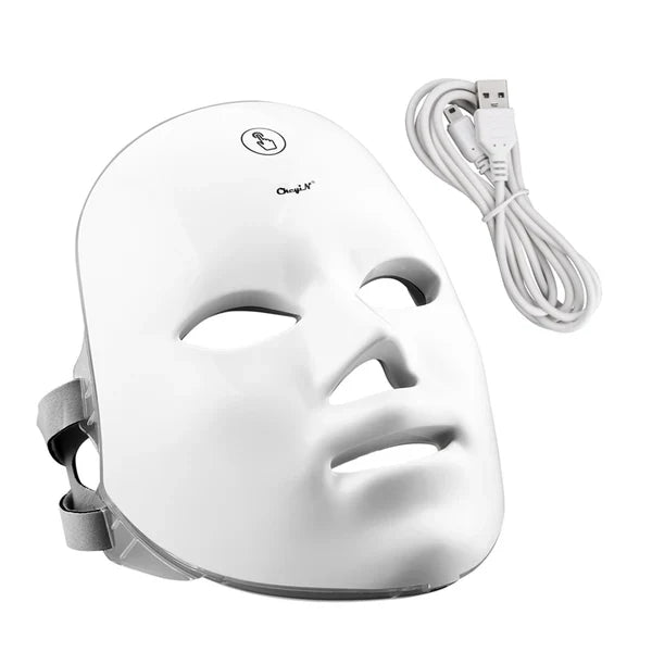 Aurenza Shop Kahuna Red Therapy Facial Mask massager, red facial mask with textured surface for skincare and relaxation.