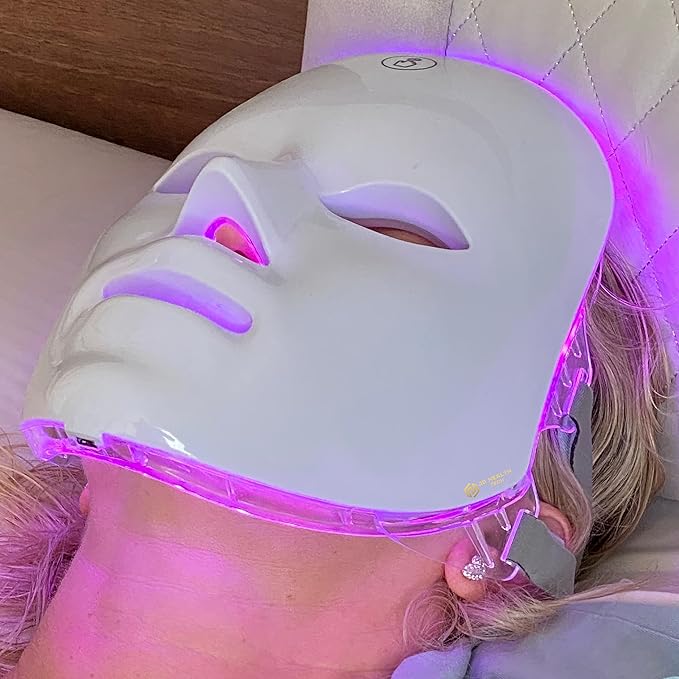 Aurenza Shop Kahuna Red Therapy Facial Mask massager, designed for facial therapy and skin rejuvenation, shown on a clean surface.