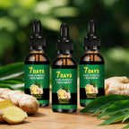 Aurenza Shop Ginger Nail Rescue Oil bottle with natural herbal ingredients, designed to nourish and strengthen nails.