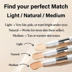 Aurenza Shop Color Changing Foundation Stick showing a smooth, natural skin tone blend in a sleek portable stick format.