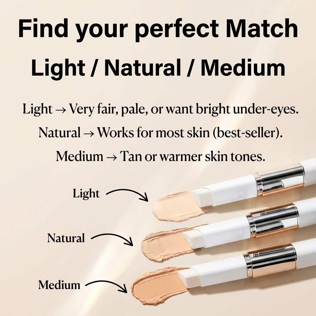 Aurenza Shop Color Changing Foundation Stick showing a smooth, natural skin tone blend in a sleek portable stick format.