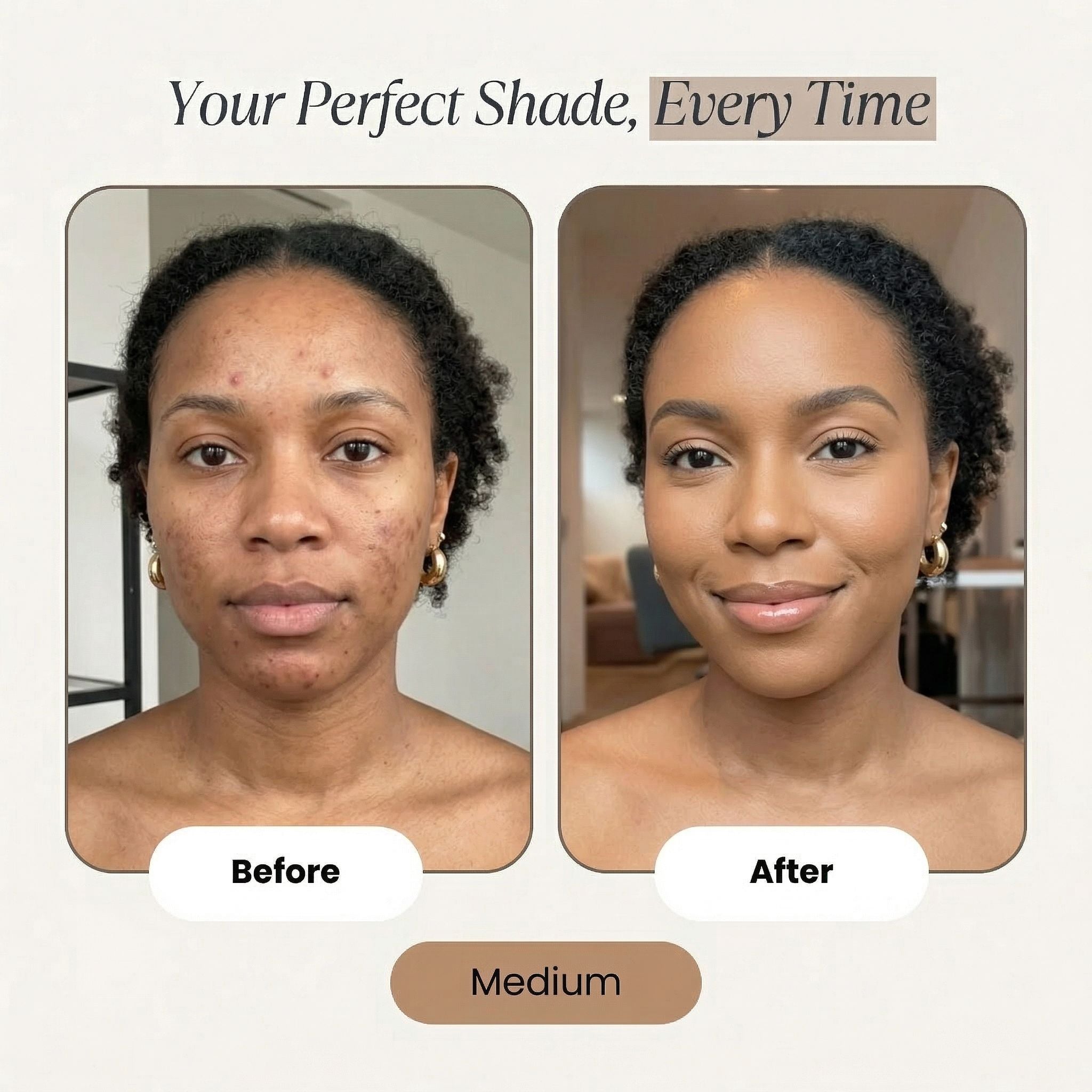 Aurenza Shop Color Changing Foundation Stick in natural shades, shown with the stick's smooth, blendable surface and color transformation.