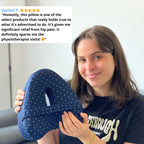 Navy Aurenza Shop Alignment Pillow with ergonomic design for neck and shoulder support, soft fabric cover.