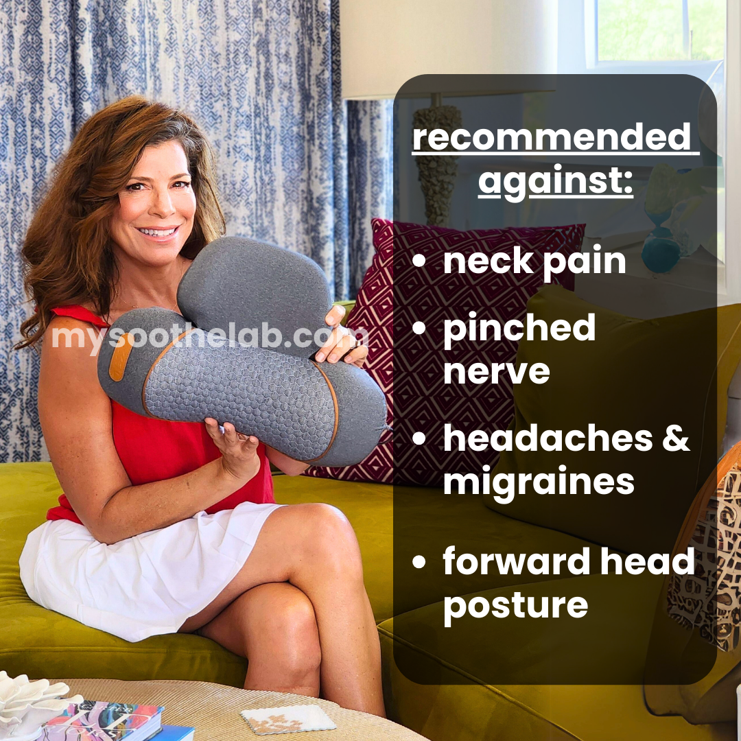 Aurenza Therava 3-in-1 Neck Massager showing flexible design with multiple massage nodes for neck relief and relaxation.