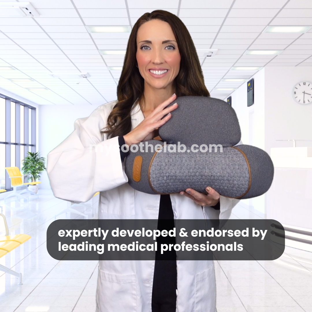 Aurenza Therava 3-in-1 neck massager with ergonomic design and adjustable settings, shown on a white background.