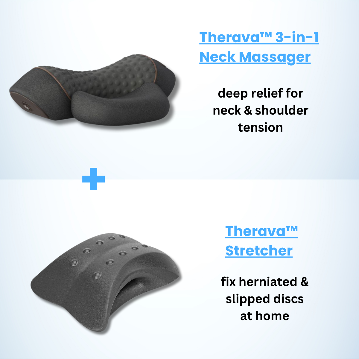 Aurenza Therava 3-in-1 Neck Massager showing ergonomic design and multiple massage nodes for soothing neck relief.